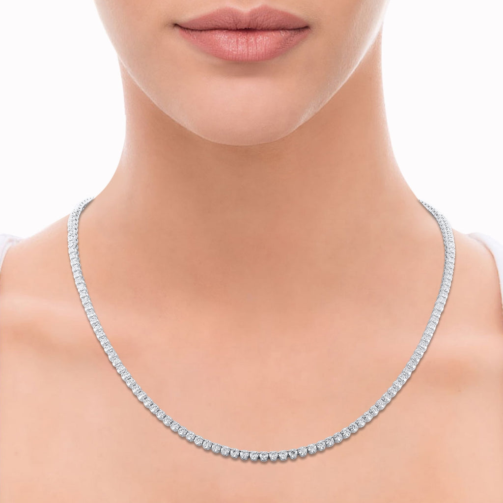 Brilliance Fine Jewelry 2 Carat t.w. Lab Grown Diamond Tennis Necklace, 10K White Gold Plated