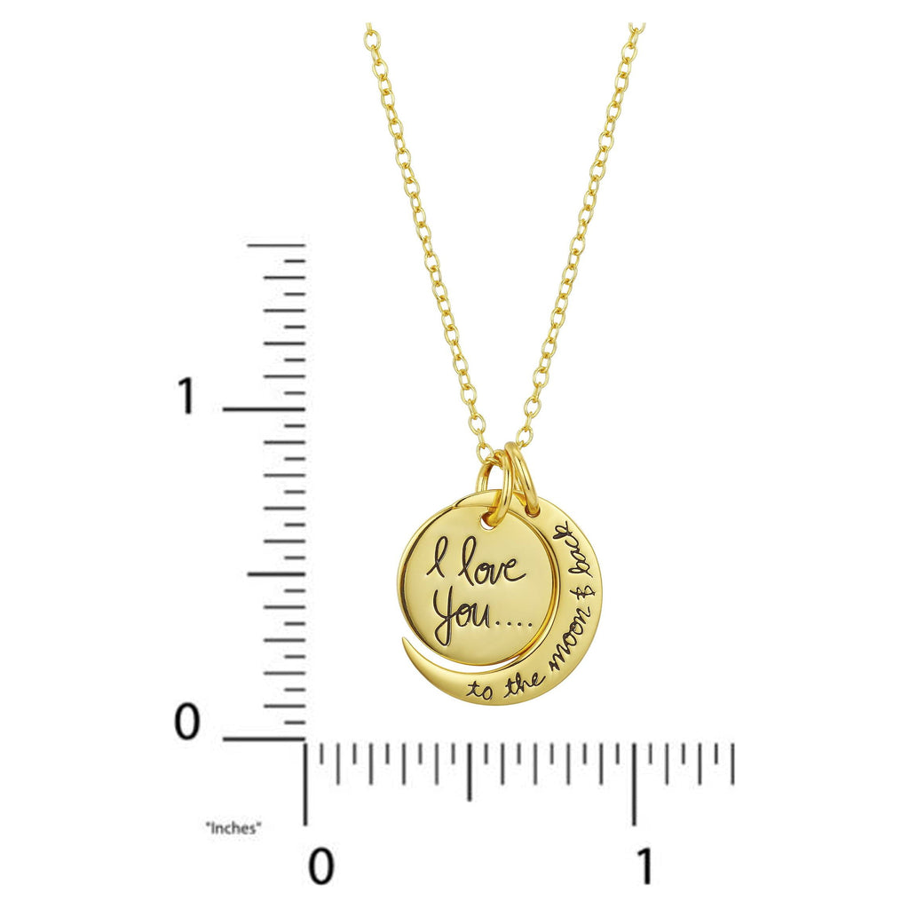 Believe by Brilliance Women's Gold Plated "I Love You to the Moon & Back" Necklace