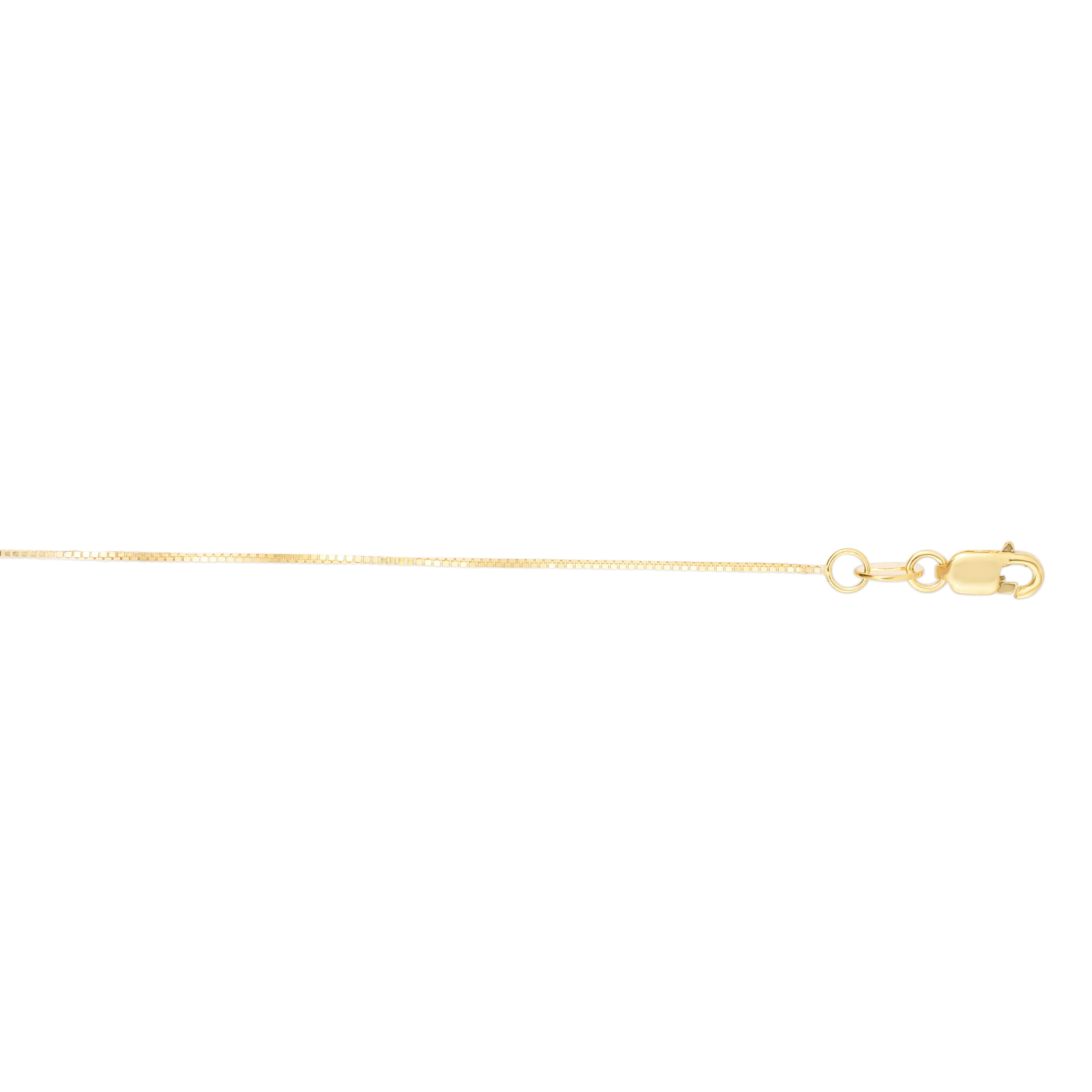 14K Yellow Gold Block Initial "A" on 18in Box Chain with Lobster Clasp