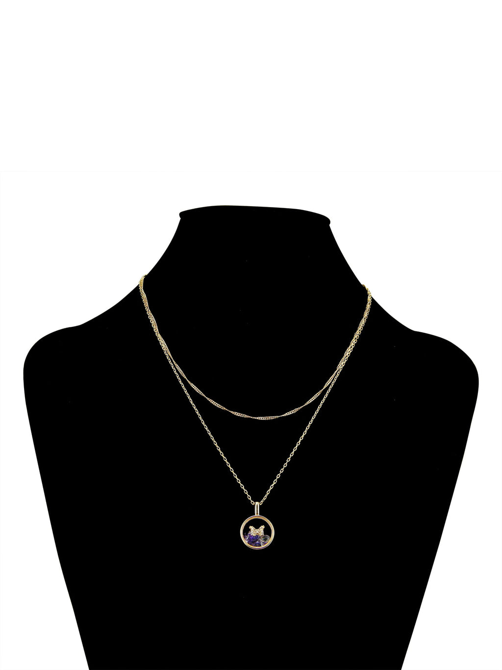 Believe by Brilliance Crystal and Cubic Zirconia Round Shaker Necklaces in 14KT Gold Flash Plated